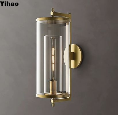 Buy Inner Cylindrical Shade K9 Glass Ornamental Wall Sconces Bronze Finish online manufacture