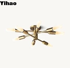 Buy 60w Crystal Flush Mount Luxury Ceiling Lights Polished Nickel Finish online manufacture