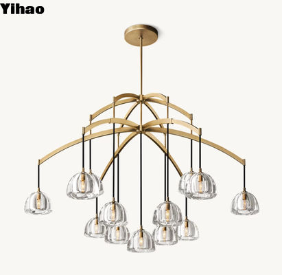 Bedroom Crystal Modern Hemisphere Round Chandelier 60W