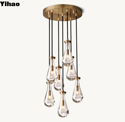 Buy Dining Room Crystal Chandelier Ceiling Light Rain Round Chandelier 60'' online manufacture