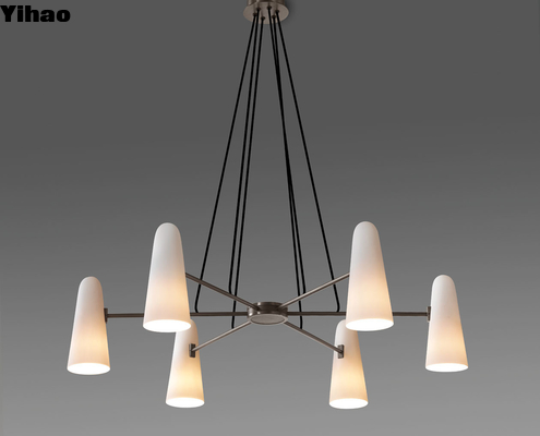 Buy Montfalcon Modern Brass Chandelier with E12 Bulb Base and Adjustable Height online manufacture