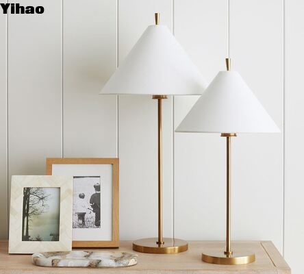 buy Modern Brass Table Lamp with Linen Shade for Living Room and Bedside Use online manufacture
