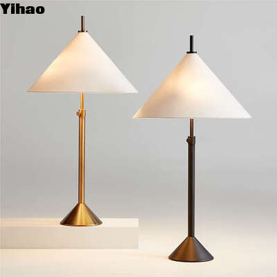 buy Farmhouse Style Brass LED Table Lamp with Drum Shade for Reading Room online manufacture