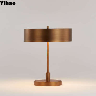 buy Yihao Wholesale Brass Body Table Lamp with Linen Shade and 2700K Warm White LED Light online manufacture