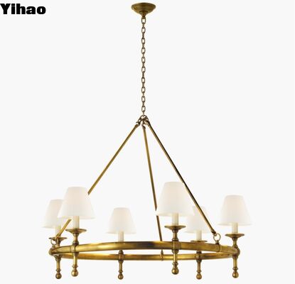 buy Yihao American Style 6-Light Solid Brass Chandelier with 3500K Warm White LED and 5-Year Warranty online manufacture