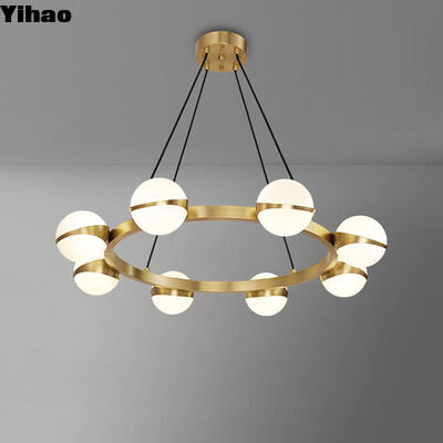 buy Brass Body Pendant Light with Adjustable Height and 50000 Hours Lifespan for Modern Luxury Chandelier online manufacture