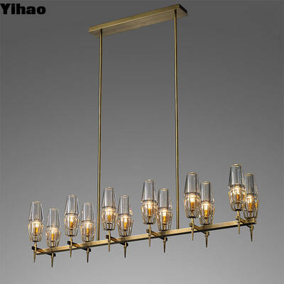 buy Customizable Design Brass and Glass Pendant Light with 50000 Hours Lifespan for Modern Luxury Chandelier online manufacture