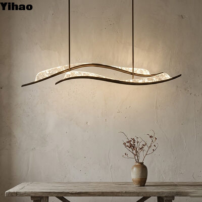 buy YH Minimalist Antique Brass Bronze Chandelier with Crystal Shade and 3500K Warm White LED Lighting for Dining Room online manufacture