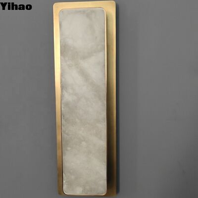 buy Modern Brass and Alabaster Wall Lamp with Warm White 3500K Lighting for Living Rooms online manufacture