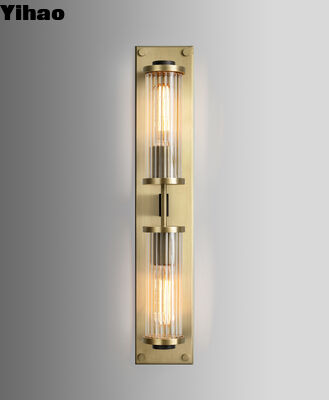 buy Modern Brass Wall Lamp with Glass Shade and 30000 Hours Lifespan for Luxury Indoor Lighting online manufacture