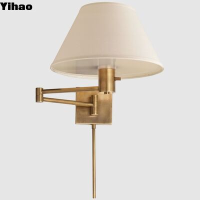 buy Yihao Classic LED Swing Arm Copper Body Wall Lamp with 2700K Warm White Light and 30000 Hours Lifespan for Living Room online manufacture
