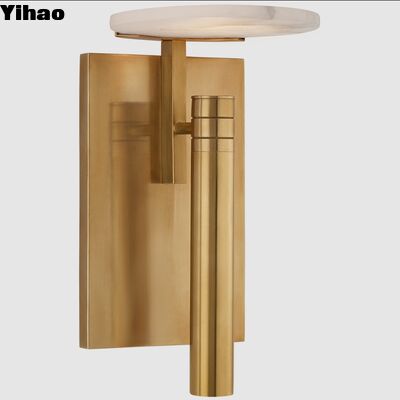 buy Nordic Industrial Style Brass and Alabaster Wall Lamp with 2700K Warm White LED and 30000 Hours Lifespan online manufacture