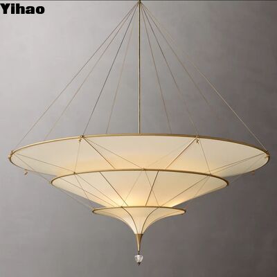 buy Yihao Custom Medieval Style Multi-Layer Ceramic Pendant Light Umbrella Shaped for Exhibition Hall Chandeliers online manufacture