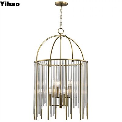 buy Customized Design Adjustable Height Brass Crystal Chandelier with 50000 Hours Lifespan LED Pendant Lights online manufacture