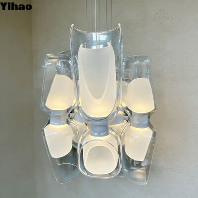 Buy Modern Art-style Double-layer Glass Chandelier with 3500K Warm White LED and 30,000 Hours Lifespan online manufacture