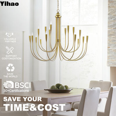 Buy Yihao Custom Brass Body Pendant Light with 2700K Warm White LED and 50000 Hours Lifespan for Living Room online manufacture