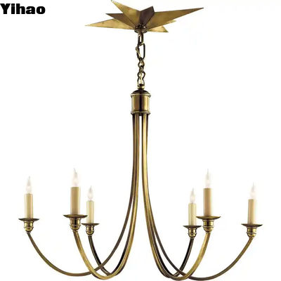 60 Watts Chrome Finish Brass Crystal Foyer Chandelier with 6 Lights