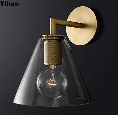 Lacquered Burnished Brass Finish Sconce Wall Lights Indoor Modern Screw In