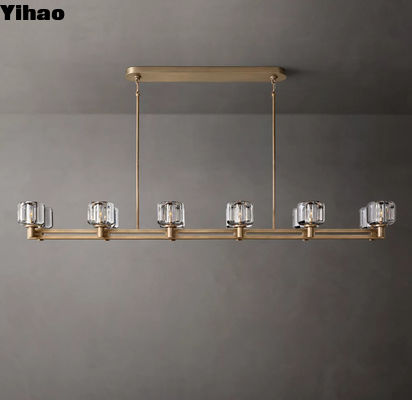 Brass Linear Chandelier Dining Room Modern LED Foyer Lights 60W