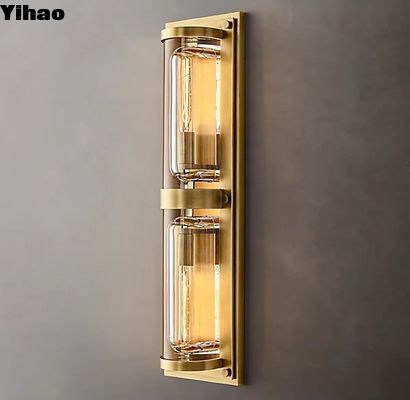K9 Glass Decorative Wall Lamps Two 40W Gold Crystal Wall Sconce