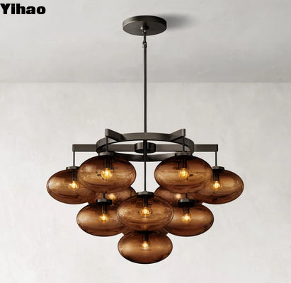 4W E12 LED Bulbs Drop Light Modern Glass Chandelier Ceiling Mounted