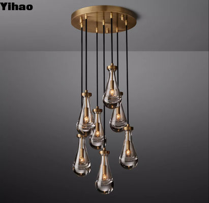 Nickel RH Chandelier K9 Crystal Rain Round Chandelier 18''