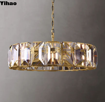 Harlow Crystal Round Chandelier 43'' Brass RH Crystal Chandelier With Upward Lamp Cup