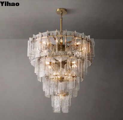 Brass Glass Antique Bronze Finish Vintage Farmhouse Chandelier 110-220V