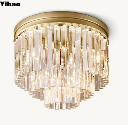 Multi Ring Frame Luxury Ceiling Lights K9 Glass Wall Flush Mount Light