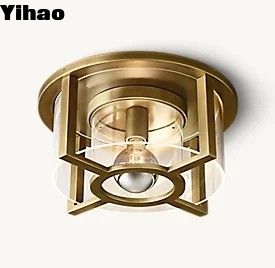 Frosted Glass Dimmable Luxury Ceiling Lights With Brass Finish