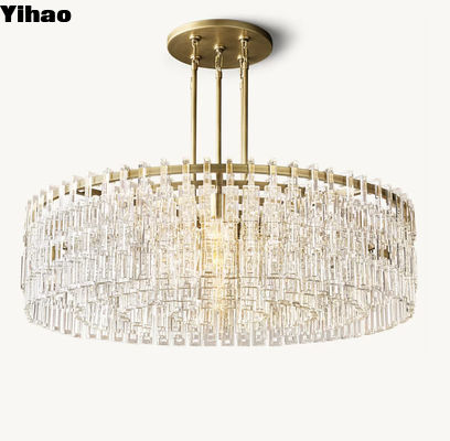 Contemporary Style LED Foyer Chandelier K9 Glass Crystal Large Size Voltage 85V-265V