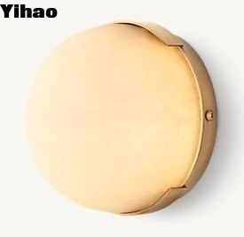 Brass Bedroom Ceiling Spot Lights 1000 Lumens With Alabaster Shade