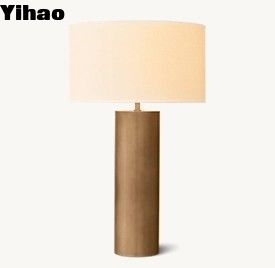 60W E26 Industrial Bedside Table Lamps With Handcrafted Solid Brass Base