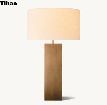 Solid Brass Base 60W E26 Bedroom Table Lamps For Nightstands