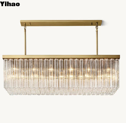 98 1/4'' Copper Light Chandelier Rectangular Brass Chandelier OEM ODM
