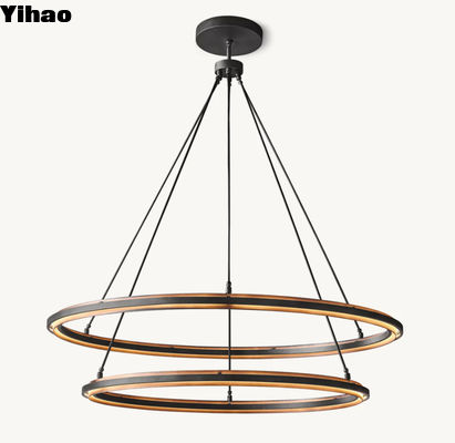Modern Brass / Iron Peralta Two Tier Round Chandelier 60''