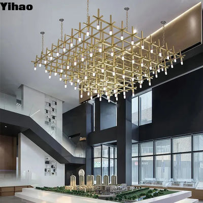 E12/E14 Bulbs Hotel Lobby Chandelier Metal Modern Chandelier