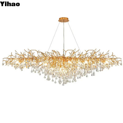60w Bulb Glass Chandelier Crystal Ceiling Mount Light Fixtures