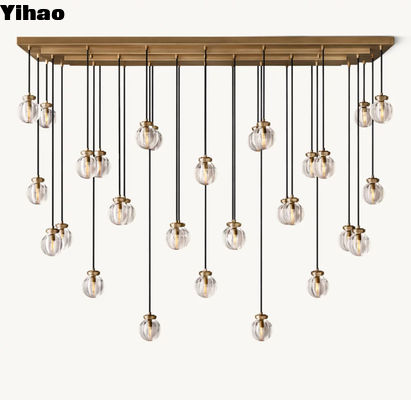 Kitchen Pearl Rectangle K9 Crystal Glass Chandelier 110V-220V