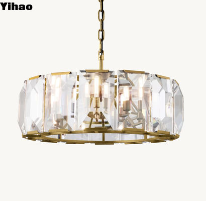 Adjustable Voltage Round Drop Light Glass Accents Chandelier For Your Space