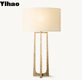 150w Hammered Iron Base Bedside Table Lamps With Wireless Charger