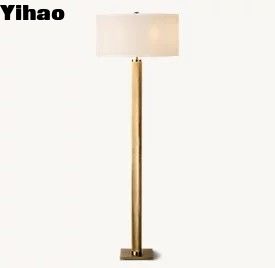 French Drum Linen Shade Modern Contemporary Floor Lamps For Living Room
