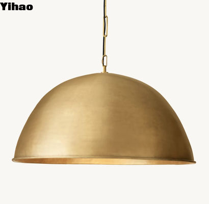 Nickel / Brass / Bronze Grand Dome Pendant Light Adjustable Height