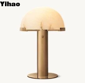 Restaurants 15W E26 LED Bedside Table Lamps With An Alabaster Shade