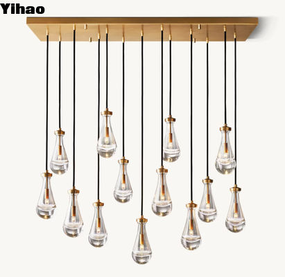 8'-12' H Raindrop Rectangular Chandelier Ceiling Lights 54''