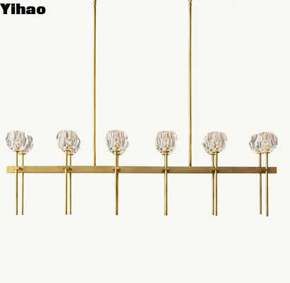 Customizable 110-240V Boule Cristal Double Linear Chandelier 60''