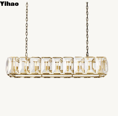 Hardwired Harlow Crystal Rectangular Chandelier 62'' Custom Made