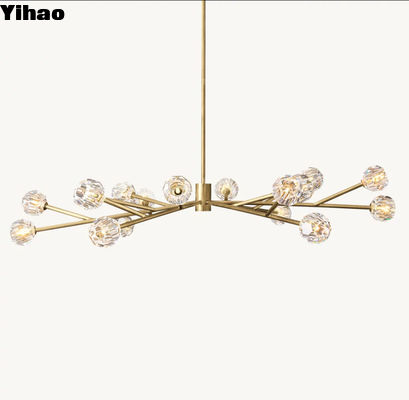 Nickel Crystal Brass Ceiling Chandelier Hardwired Installation