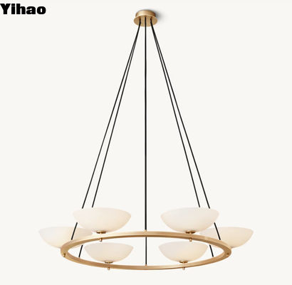 Chrome Finish Brushed Brass And Glass Ceiling Light 85-265 Volts