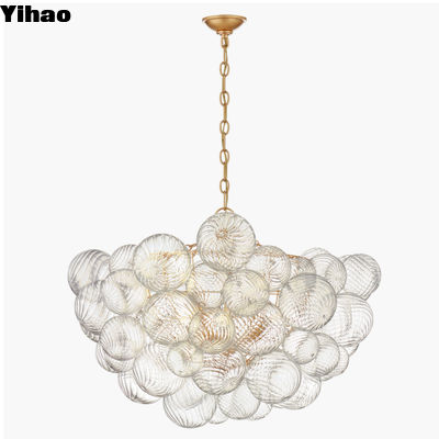 110-220V Antique Farmhouse Brass Crystal Chandelier Vintage Style With Incandescent Bulb Type